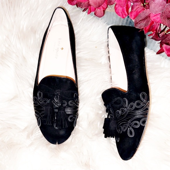 KATE SPADE Suede and Leather Bow Loafer